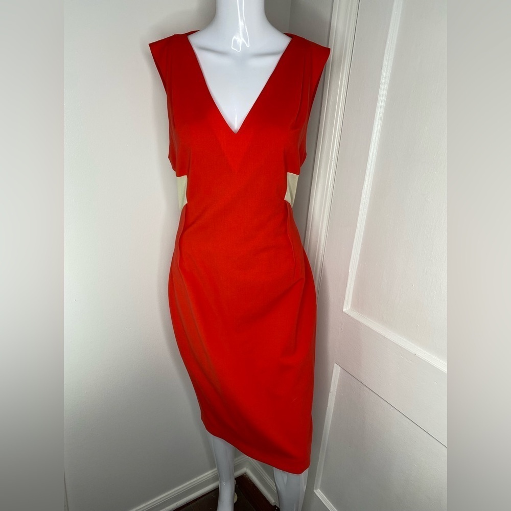 RACHEL ROY Mesh Back Size 10 Elegant Red Sleeveless Dress